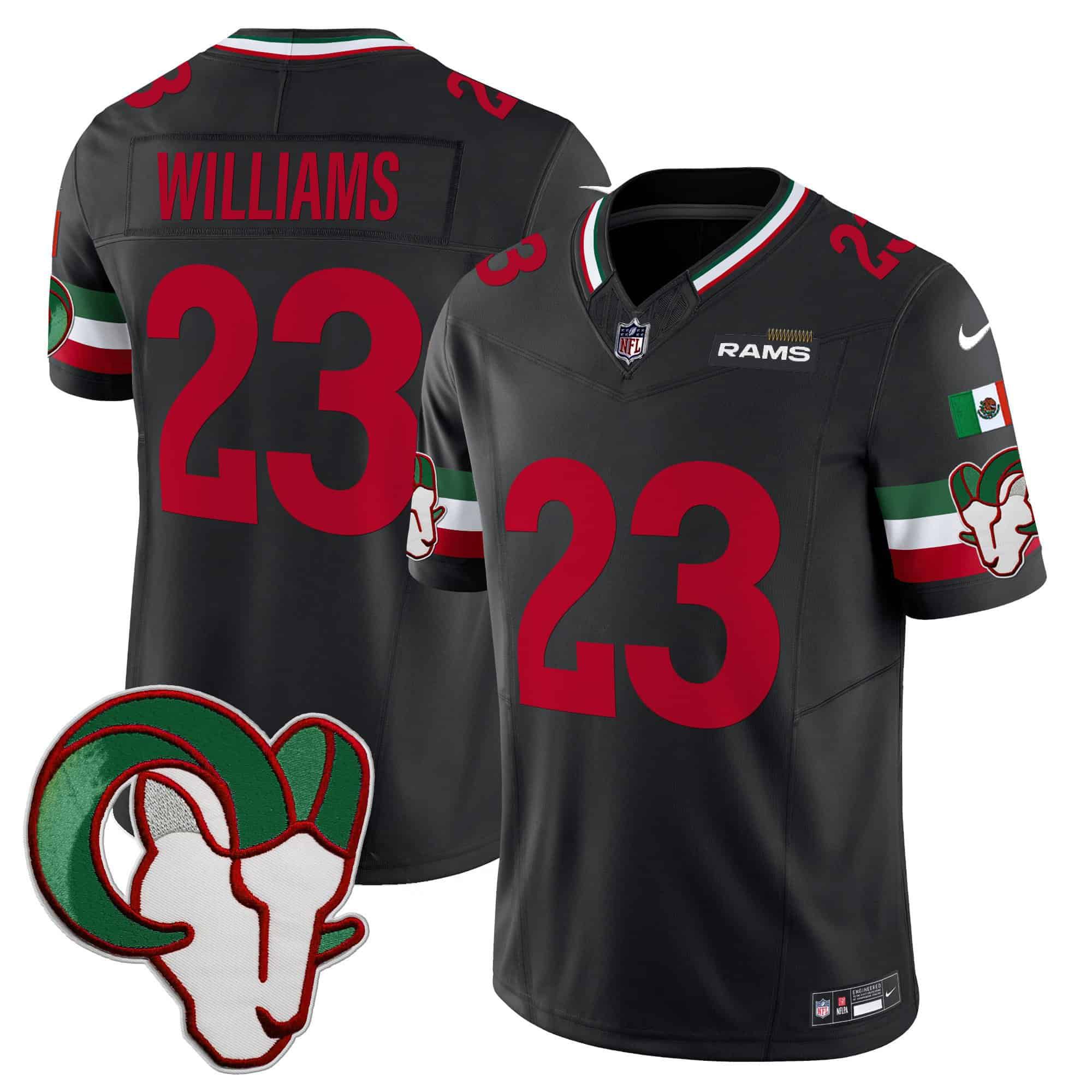 Men Los Angeles Rams #23 Williams Black 2024 Nike Mexico Vapor Limited NFL Jersey